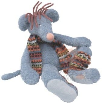 les roty moulin biboche the mouse blue scarf 